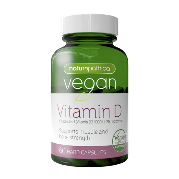 Naturopathica Viên Uống Thuần Chay Hỗ Trợ Chức Năng Cơ Bắp Vegan Vitamin D 60 Viên