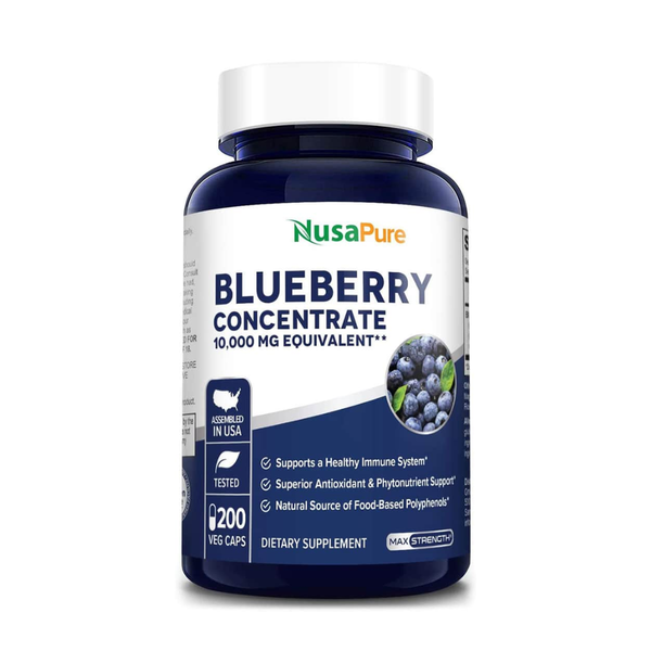 NusaPure Viên Uống Chiết Xuất Việt Quất Blueberry Concentrate 10,000mg 200 Viên