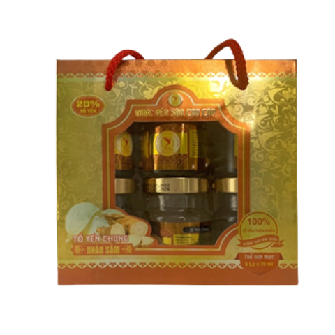 Sallanest Nước Yến Chưng Nhân Sâm 20% Tổ Yến 6 Hũ x 70ml