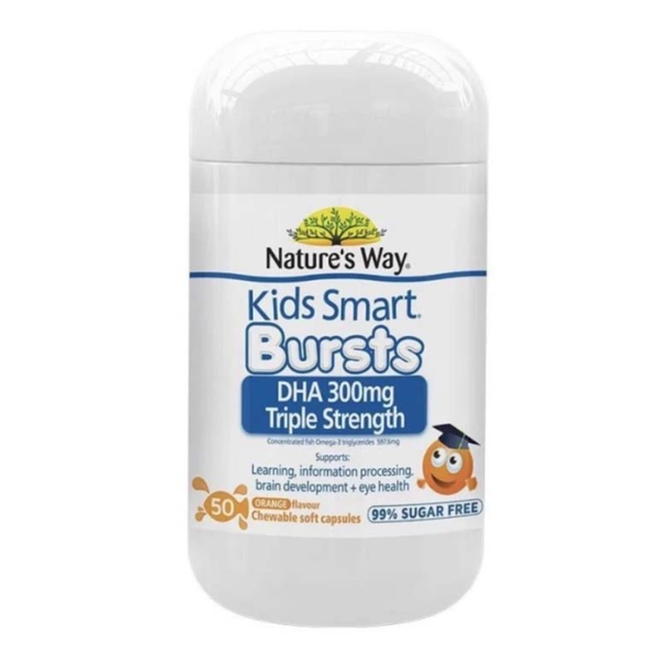 Nature's Way Viên Uống Bổ sung DHA Cho Trẻ Kids Smart DHA 300mg Triple Strength 50 Viên