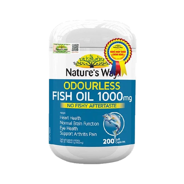 Nature's Way Viên Uống Dầu Cá Không Mùi Odourless Fish Oil 1000mg 200 Viên