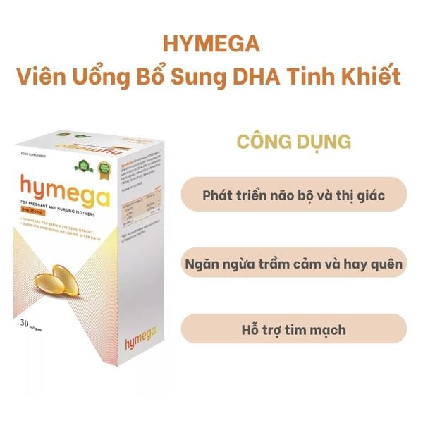 [Hạn sử dụng 31/07/2027] Hymega Viên Uổng Bổ Sung 250mg DHA Tinh Khiết Cao Cấp Cho Mẹ Bầu 30 Viên