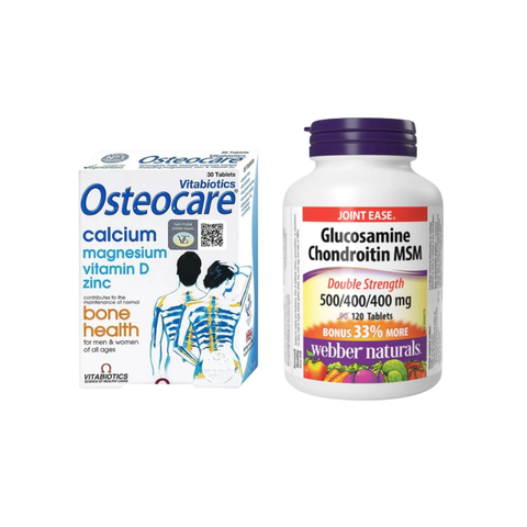 Combo Hỗ Trợ Giảm Đau Xương Khớp, Bổ Sung Canxi, Magie, Vitamin D Và Zinc Webber Chondroitin & Vitabiotics Osteocare