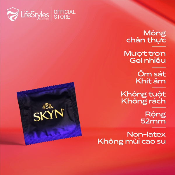Skyn Bao Cao Su Elite Non-Latex Không Mùi, Siêu Mỏng Hộp 10 Cái