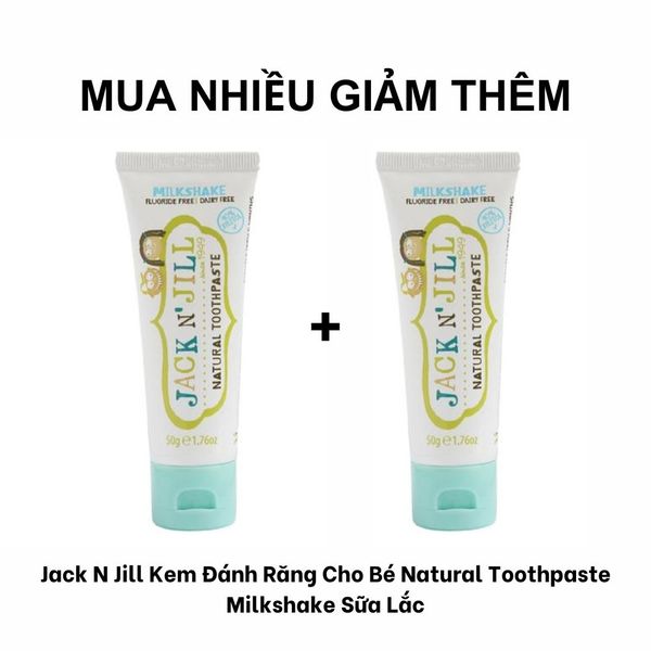 Jack N Jill Kem Đánh Răng Cho Bé Natural Toothpaste 50g - Milkshake sữa lắc