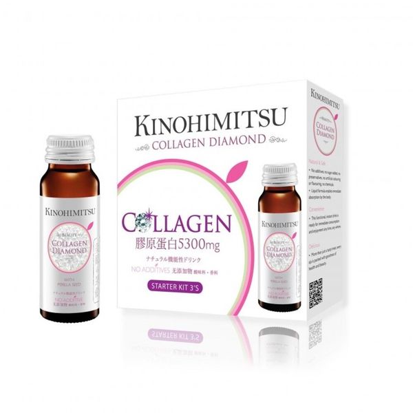 Kinohimitsu Nước Uống Chống Lão Hóa Sáng Da Collagen Diamond Kit 5300 (Hộp 3 chai)