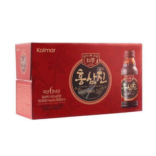 Kolmar Nước Hồng Sâm Hỗ Trợ Tăng Cường Sức Khỏe, Tăng Đề Kháng Hongsamjin Gold Hộp 10 Chai 100ml