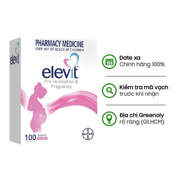 Viên Uống Vitamin Tổng Hợp Mẹ Bầu Elevit Úc 100 Viên
