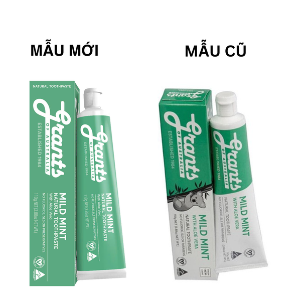 Grants of Australia Kem Đánh Răng Chiết Xuất Lô Hội, Bạc Hà Thơm Miệng 110g
