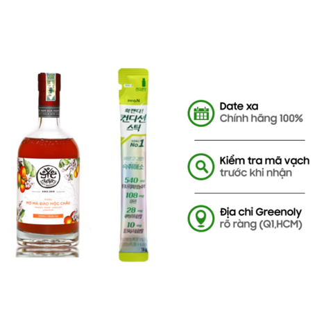 Combo Rượu Mơ Mầm 530ml Tặng 1 Gói Inno.N Thạch Giải Rượu Chiết Xuất Khúng Khéng Vị Nguyên Bản