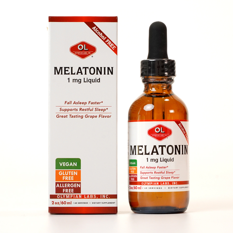 Olympian Labs Nước Uống Hỗ Trợ Mất Ngủ Melatonin Vegan (Thuần Chay) 1mg 60ml