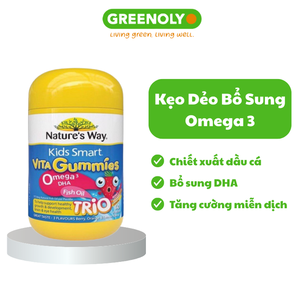 Nature's Way Kẹo Dẻo Chiết Xuất Dầu Cá Bổ Sung Omega 3 & DHA Cho Bé 60 Viên