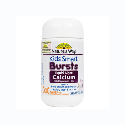 Nature's Way Kids Smart Bursts Viên Uống Calci Tổ Ong Tảo Biển Đỏ Liquid Giúp Xương Răng Chắc Khỏe Cho Trẻ Từ 6 Tháng Tuổi 30 Viên