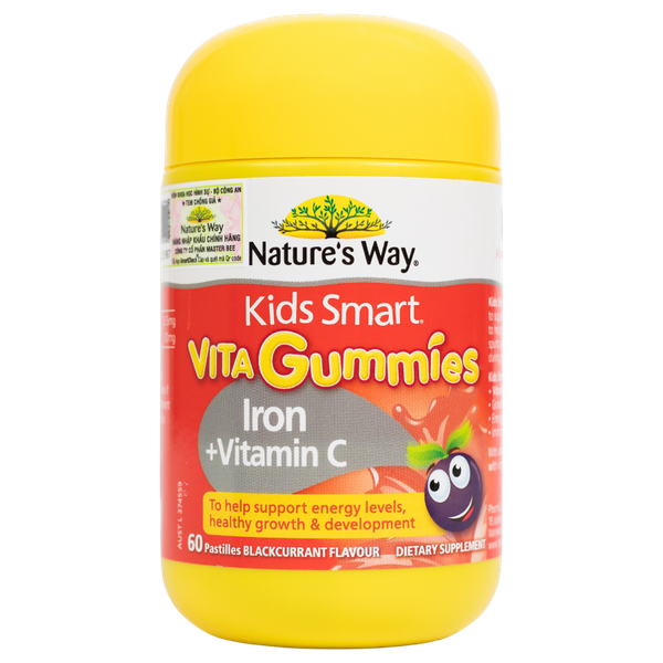 Nature’s Way Bổ Sung Sắt Hữu Cơ Và Vitamin C Cho trẻ Kids Smart Vita Gummies Iron + Vitamin C 60 Viên