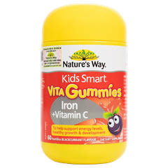 Nature’s Way Bổ Sung Sắt Hữu Cơ Và Vitamin C Cho trẻ Kids Smart Vita Gummies Iron + Vitamin C 60 Viên
