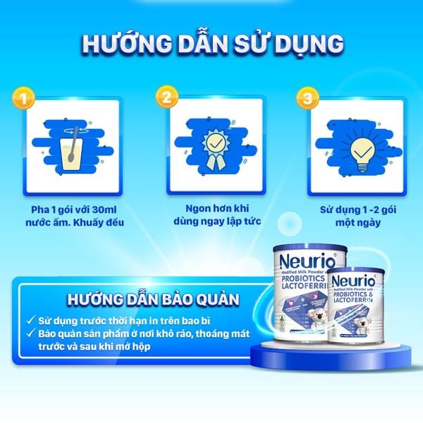 Neurio Sữa Bột Tăng Cường Hệ Miễn Dịch Và Lợi Khuẩn Probiotics & Lactoferrin