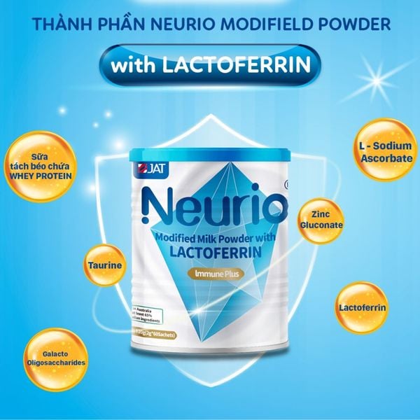 Neurio Sữa Bột Tăng Cường Miễn Dịch Và Kẽm Modified Lactoferrin Immune Plus 120g