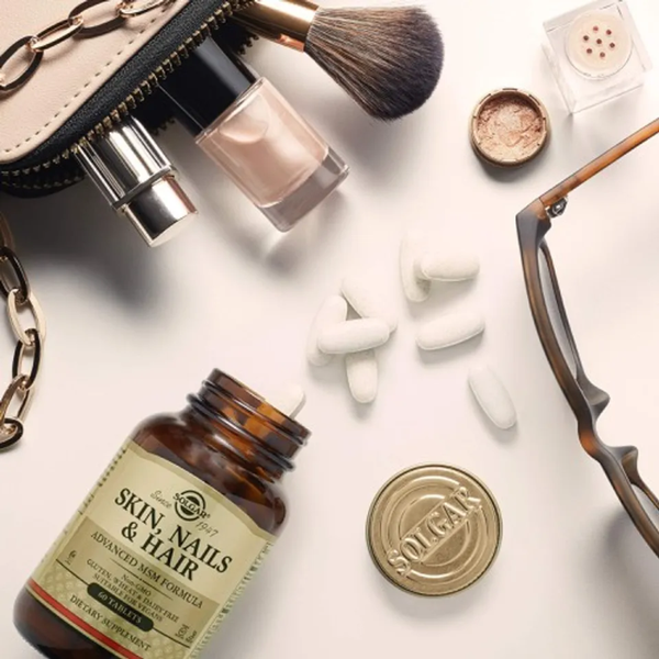 Solgar Viên Uống Skin, Nails & Hair Advanced MSM Formula Hỗ Trợ Dưỡng Tóc, Móng, Da 60 Viên