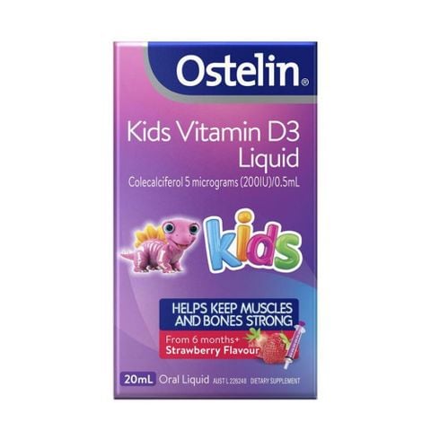 Ostelin Kids Nước Bổ Sung Vitamin D D3 Cho Bé Trên 6 Tháng Tuổi 20ml