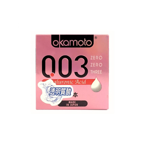 Okmaoto Bao Cao Su Bóng Láng Siêu Mỏng 0.03 Hyaluronic Acid 3's Hộp 3 Cái