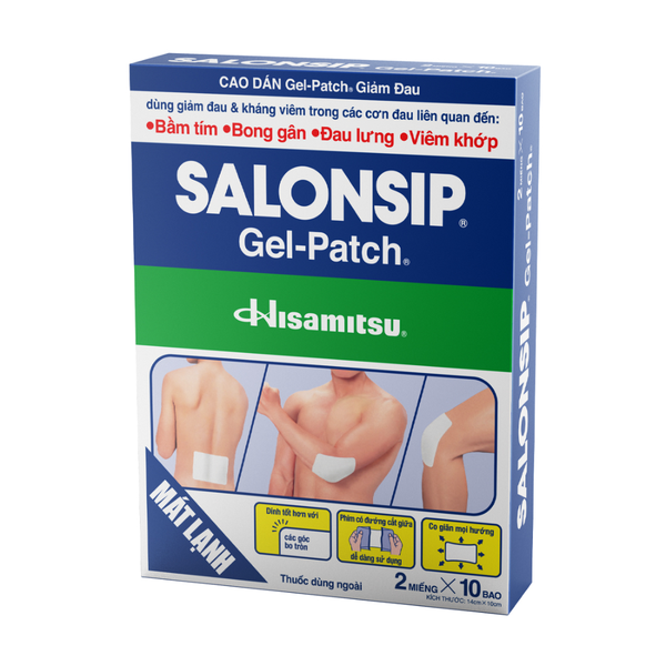 Salonsip Cao Dán Giảm Đau, Kháng Viêm Cơ Xương Gel Patch Hộp 10 Gói