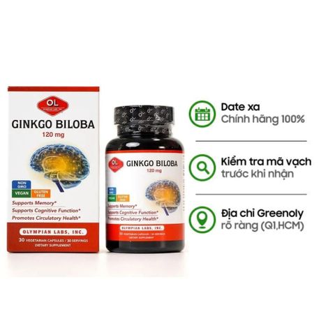Olympian Labs Viên Uống Bổ Não Ginkgo Biloba 120mg 30 Viên