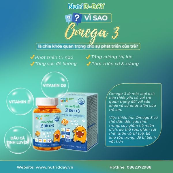 [HSD 07/11/2025] Nutri D-Day Kẹo Dẻo Dầu Cá Cho Bé Bổ Sung Omega-3 Não Bộ Thị Lực 45 Viên