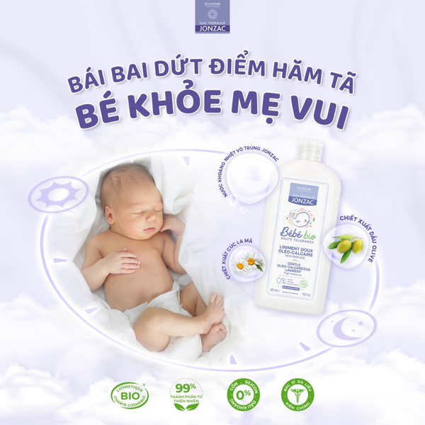 Jonzac Dung Dịch Vệ Sinh Chống Hăm Tã Hữu Cơ, Giữ Ẩm Làm Mềm Nuôi Dưỡng Làn Da Bé Từ Sơ Sinh 1L
