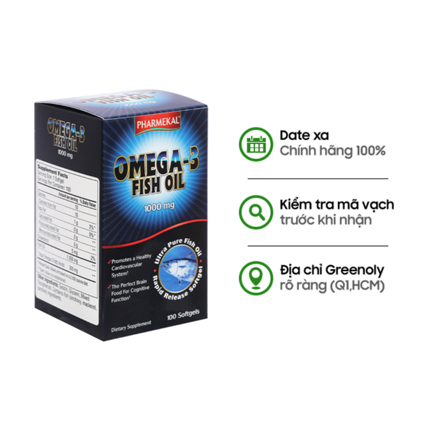Pharmekal Viên Uống Dầu Cá Omega 3 Fish Oil 1000mg 100 Viên