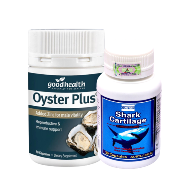 Combo Goodhealth Tinh Chất Hàu Oyster Plus 60 Viên, Sụn Cá Mập Costar 30 Viên