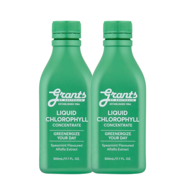 Combo 2 Chai Grants of Australia Nước Diệp Lục Cô Đặc Hỗ Trợ Tiêu Hóa, Tăng Đề Kháng Chlorophyll Concentrate Liquid 500ml