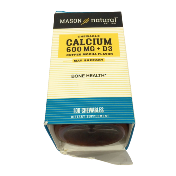 Mason Natural Viên Uống Hỗ Trợ Xương Khớp Chewable Calcium 600 mg + D3 (Coffee Mocha Flavor) 100 Viên