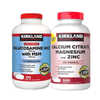 Combo Cải Thiện Xương Khớp 3 - Kirkland Glucosamine HCL MSM 375 Viên, Kirkland Canxi, Magie & Kẽm 500 Viên