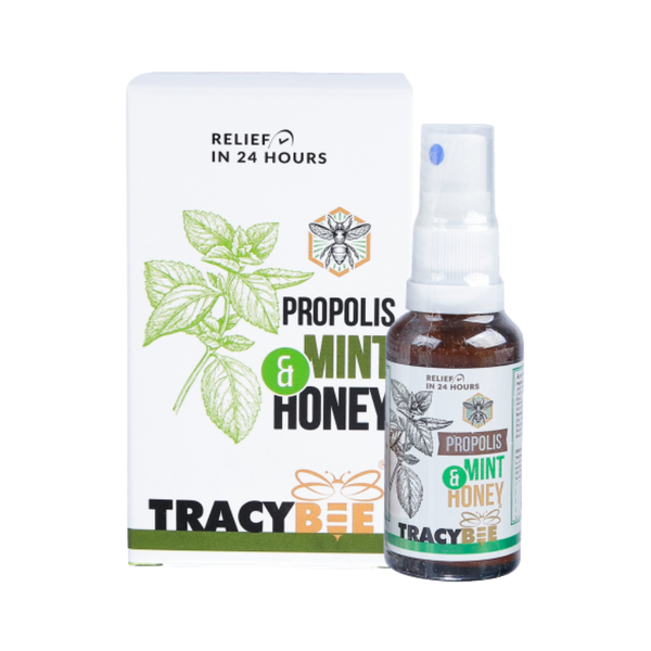 Tracybee Xịt Keo Ong Xanh Vị Bạc Hà Hỗ Trợ Cải Thiện Viêm Họng, Ho 30ml