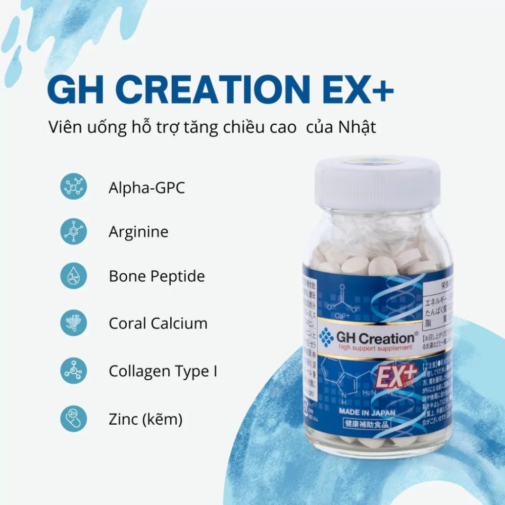 GH Creation Viên Uống Hỗ Trợ Tăng Chiều Cao Nhật Bản Ex+ 270 viên – Greenoly