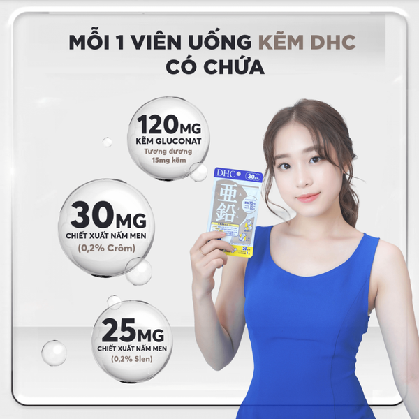 DHC Viên Hỗ Trợ Bổ Sung Kẽm Zinc 15 Ngày