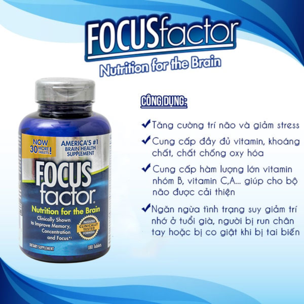 Focus Factor Viên Uống Vitamin Bổ Não Nutrition For The Brain 180 Viên