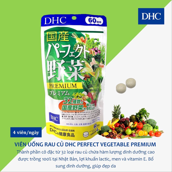 DHC Viên Uống Hỗ Trợ Bổ Sung 32 Loại Rau Củ Perfect Vegetable 15 Ngày