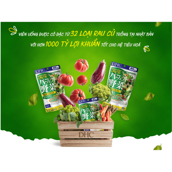 DHC Viên Uống Hỗ Trợ Bổ Sung 32 Loại Rau Củ Perfect Vegetable 30 Ngày