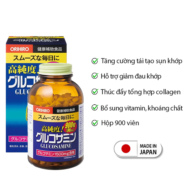 Orihiro Viên Uống Hỗ Trợ Xương Khớp, Bổ Sung Glucosamine 1500mg 360 Viên