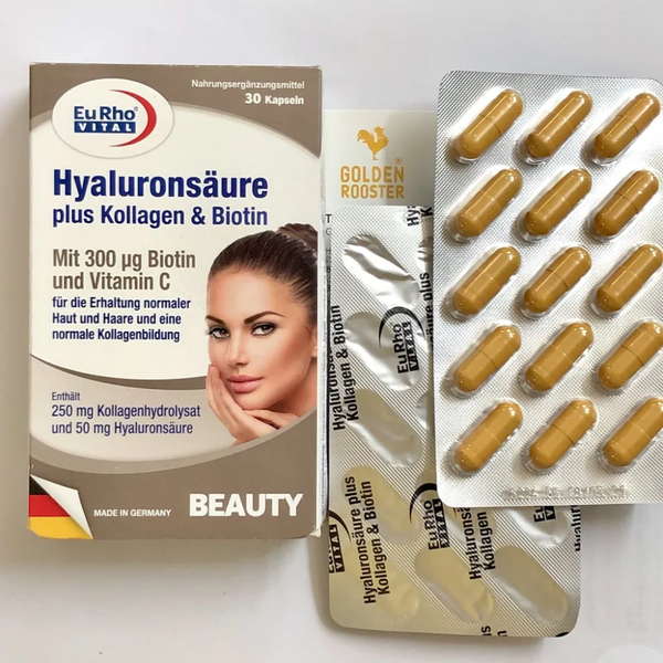 Eurho Vital Viên Uống Hỗ Trợ Làm Đẹp Hyaluronsaure Plus Kollagen & Biotin 30 Viên