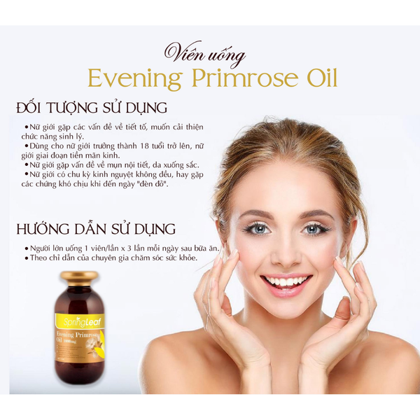 SpringLeaf Viên Uống Tinh Dầu Hoa Anh Thảo Evening Primrose Oil 1000mg 180 Viên