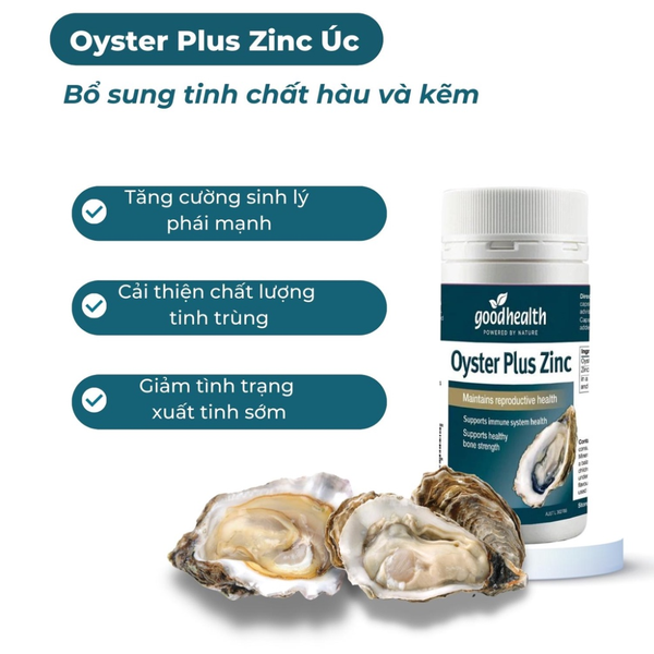 Goodhealth Tinh Chất Hàu Tăng Cường Sinh Lý, Xương Khớp Nam 50+ Oyster Plus Zinc 60 Viên