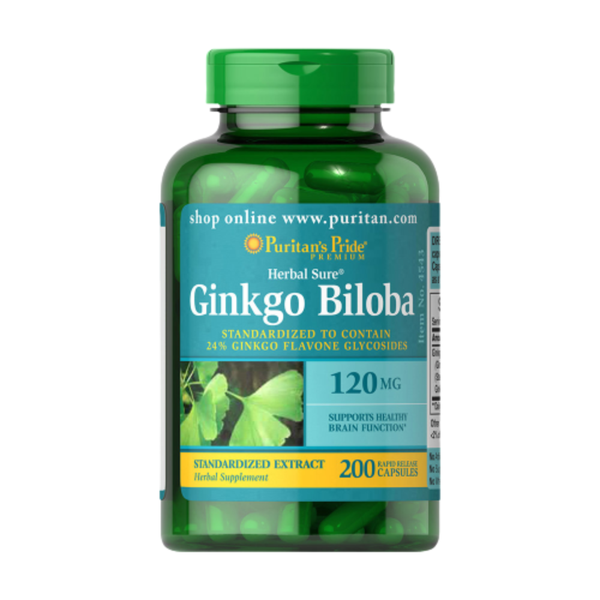 Puritan's Pride Viên Uống Hỗ Trợ Trí Não Ginkgo Biloba 120mg 200 Viên