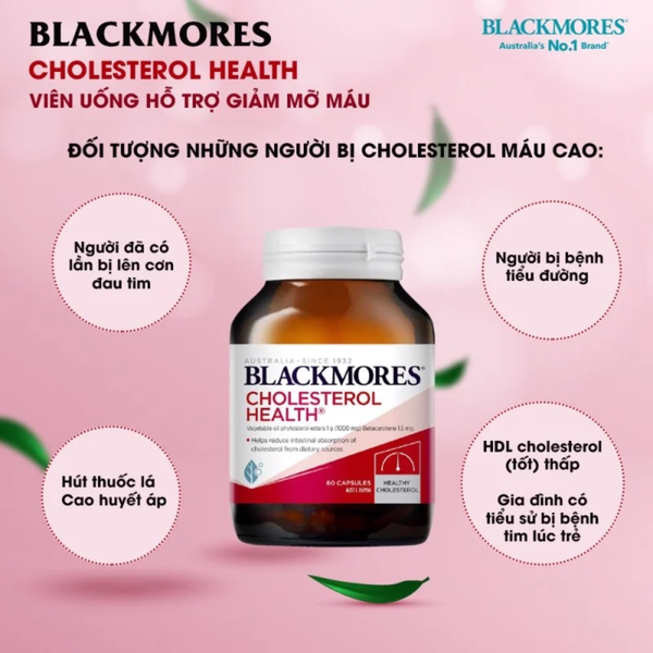 Blackmores Viên Uống Giảm Cholesterol Hỗ Trợ Tim Mạch Cholesterol Health 60 Viên