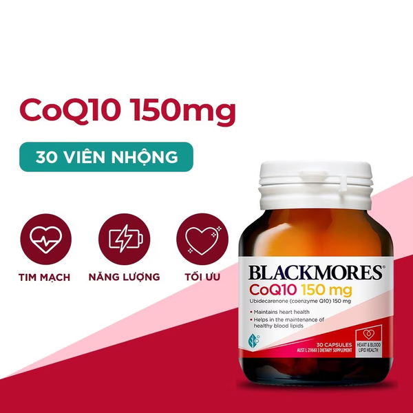 Blackmores Viên Uống Bổ Sung CoQ10 150mg Hỗ Trợ Tim Mạch 30 Viên