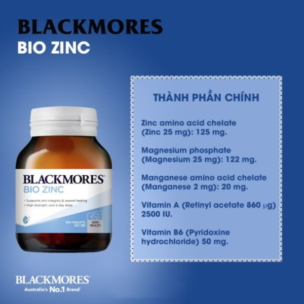 Blackmores Zinc Viên Uống Bổ Sung Kẽm Tự Nhiên Làm Đẹp Da 168 Viên