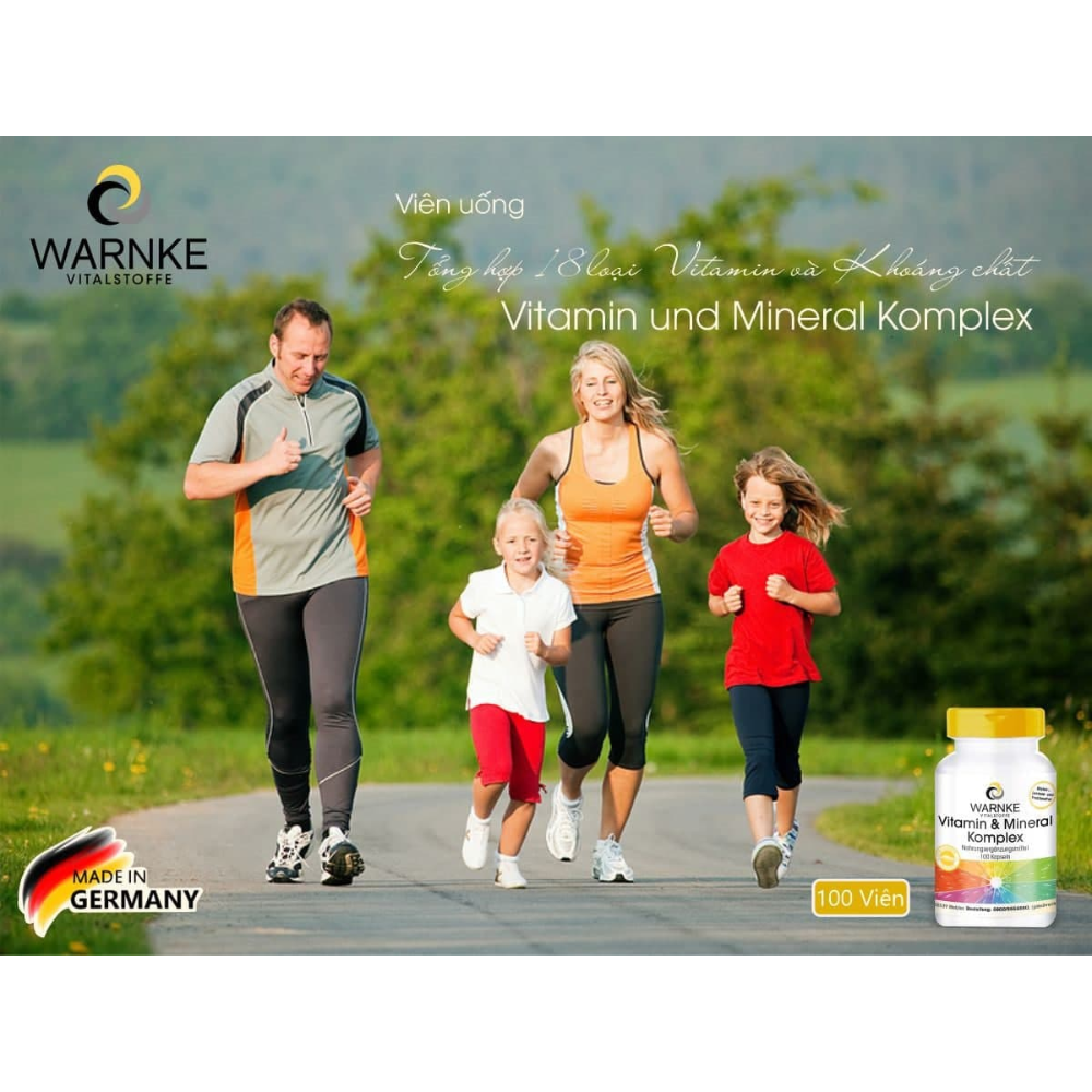 Warnke Viên Uống Tổng Hợp Vitamin & Mineral Komplex 100 Viên Greenoly