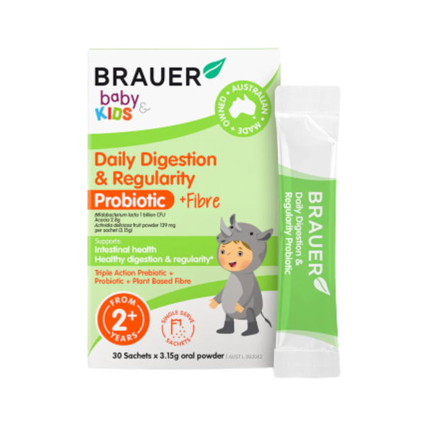 Brauer Bột Hỗ Trợ Tiêu Hóa Cho Trẻ Từ 2 Tuổi Daily Digestion & Fibre 30 Gói - Hạn Sử Dụng 30/09/2024