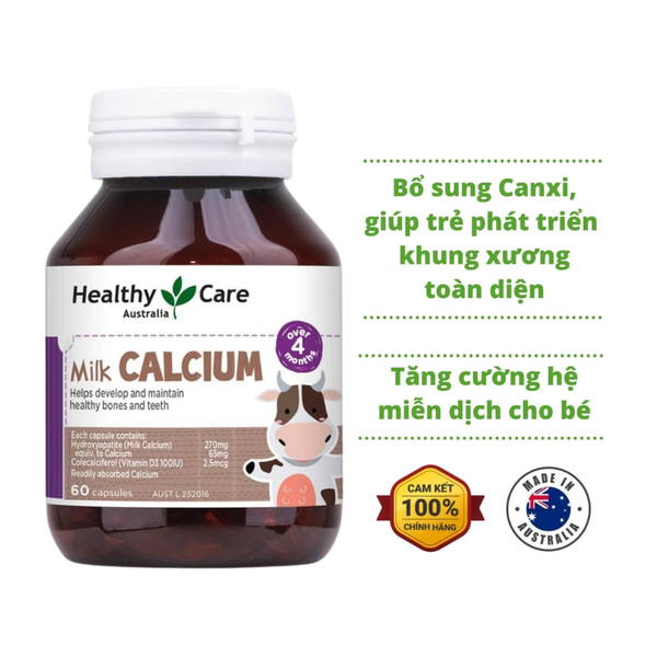 Combo Giúp Bé Cao Lớn Thông Minh - Healthy Care Bổ Sung Canxi, DHA Cho Trẻ